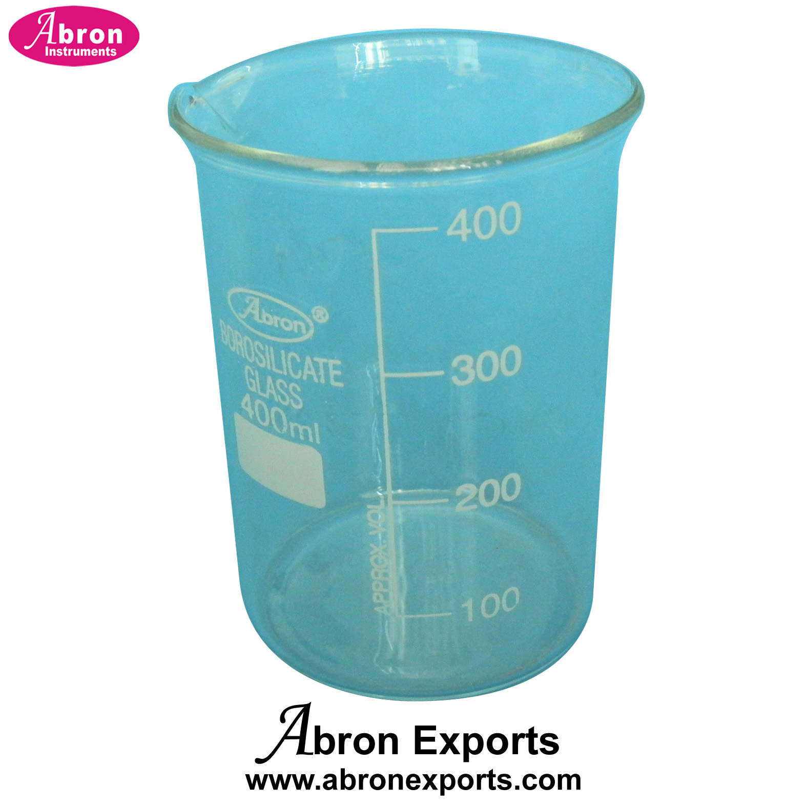 EC-107 Beaker Glass 400ml cm3 Abrosil Glass Beaker 400ml Borosilicate Glass Graduation With Pouring Lip 10pc Abron AC-426B4H 